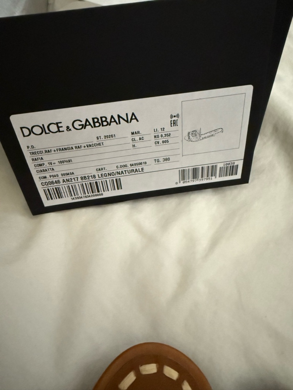 NEW Dolce & Gabbana Raffia Slide Sandals with Gold DG Emblem 38 - Picture 9 of 10